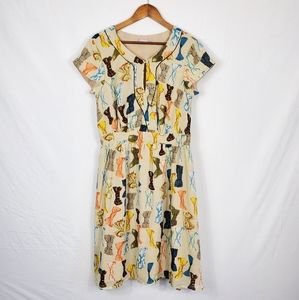 eShakti Fit and Flare Chiffon Bow Dress Size XL 18